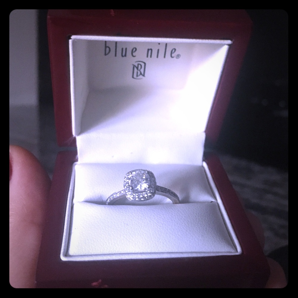 Blue nile engagement ring with matching band